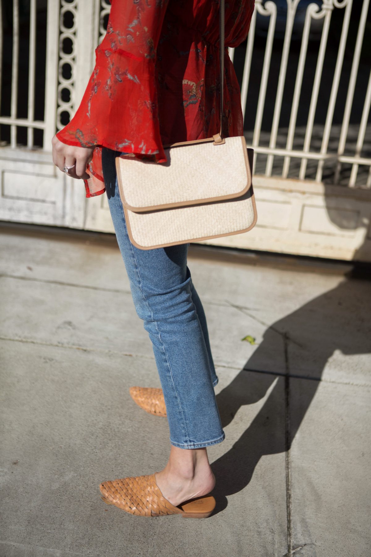ashley kane IRO red blouse spring style